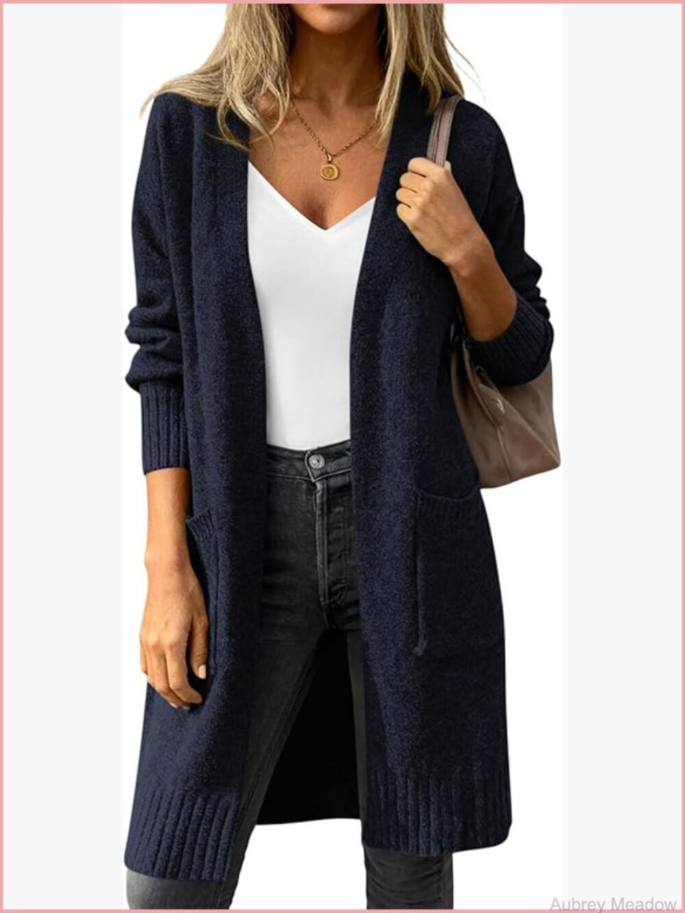 Oversized Long Open Front Chunky Knit Cardigan Sweater